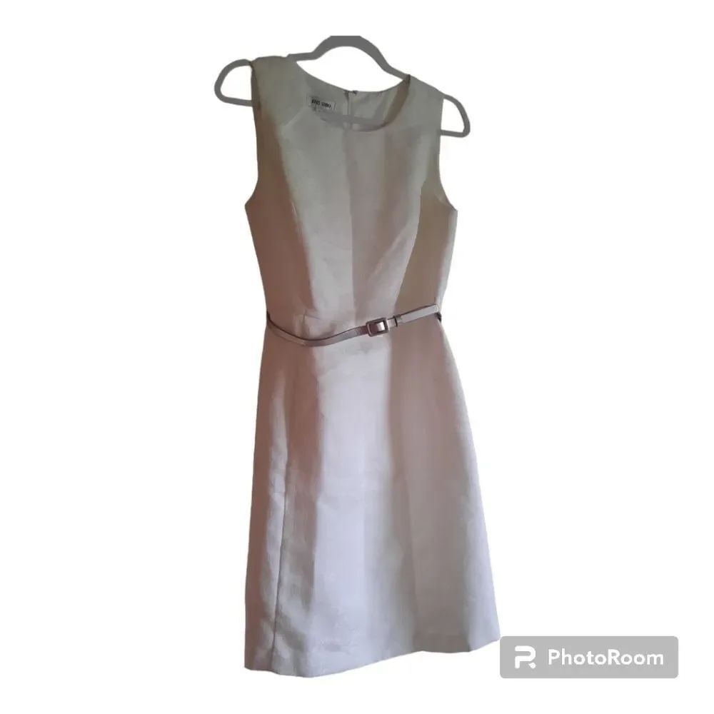 Jones Studio Belted Rose Damask Sheath Dress